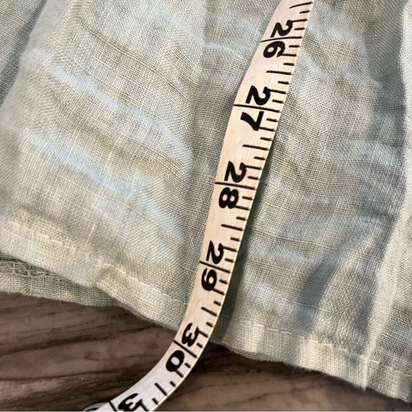 NWT Elena Baldi Sage Linen and Lace Tiered V Neck Babydoll Dress Small New - Picture 8 of 9